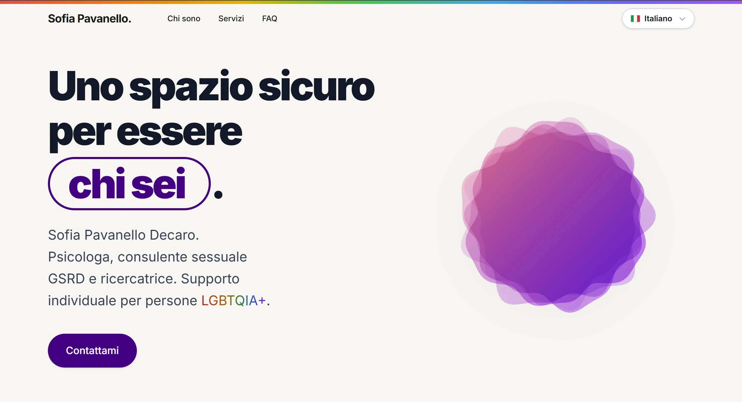 Sofia Pavanello, sito web