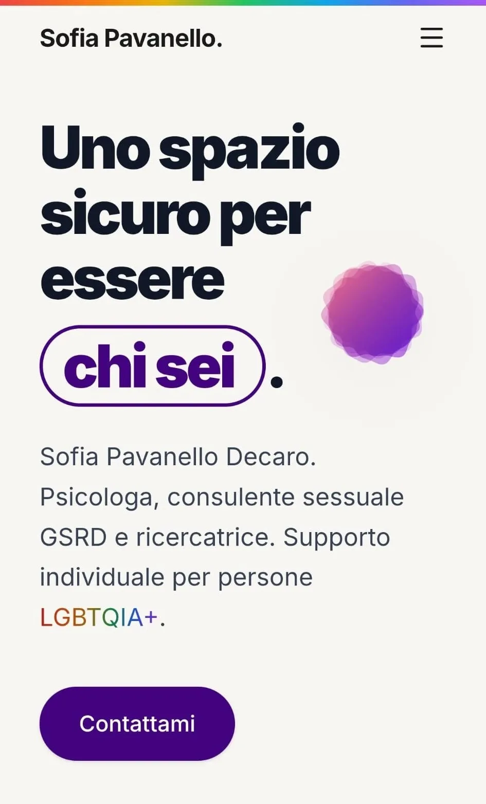 Sofia Pavanello, sito web