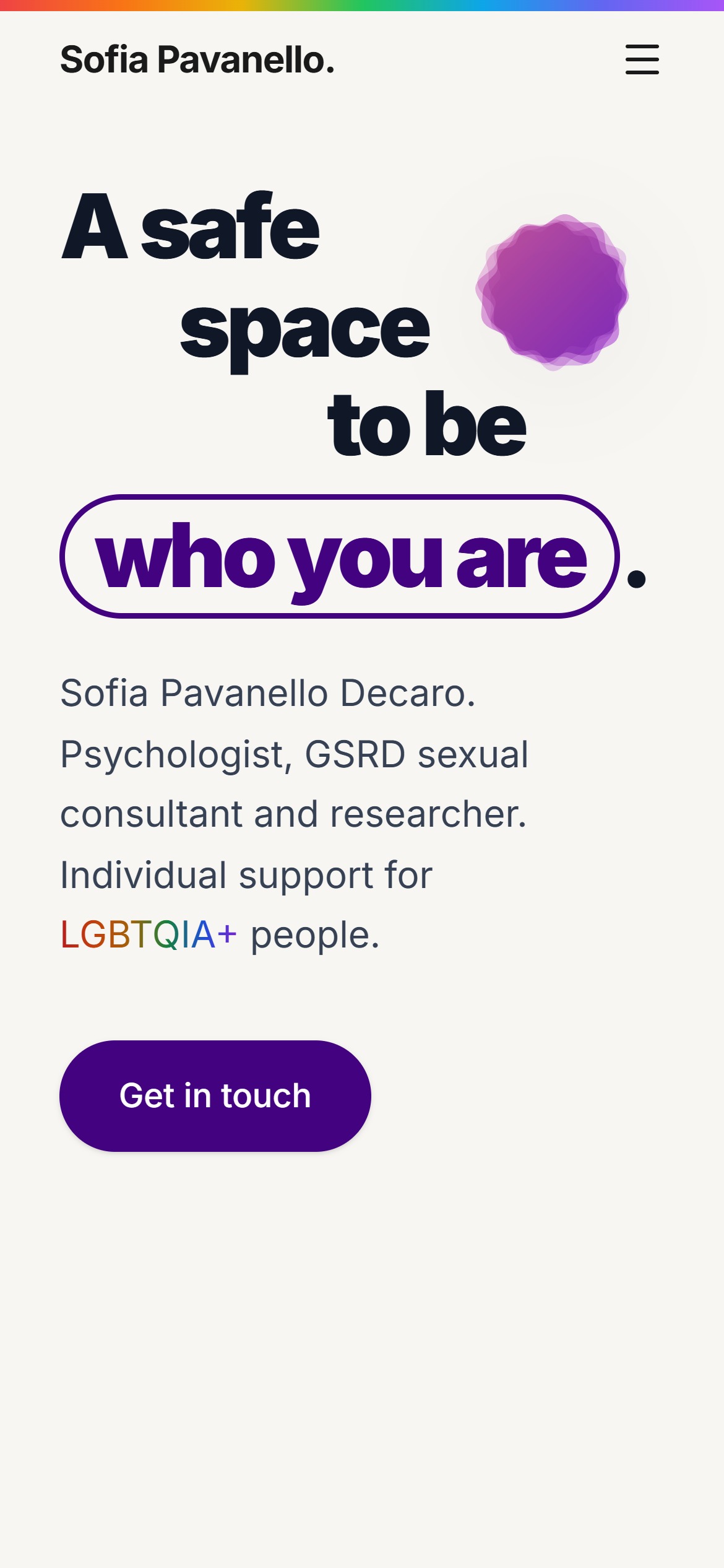 Sofia Pavanello — mobile view